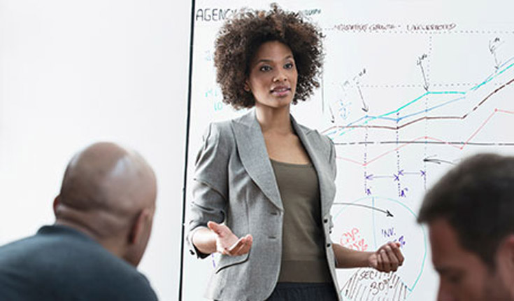 woman at whiteboard