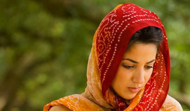 Woman in shawl