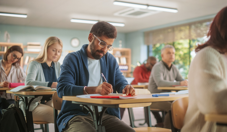 students learning in classroom