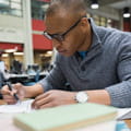 man studying