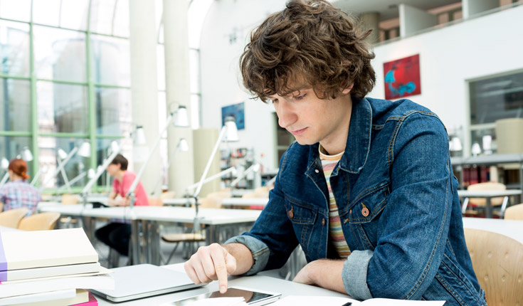 student with tablet
