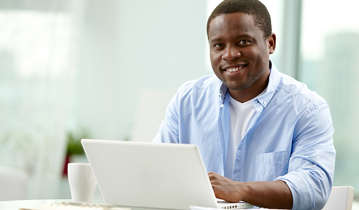 man with laptop