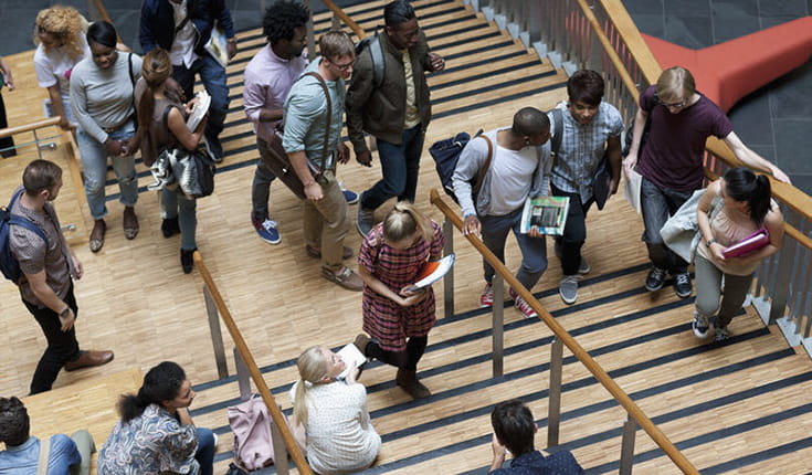 Students on stairs