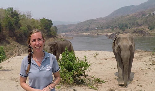 Wendy Leggat and elephant Mae Ping